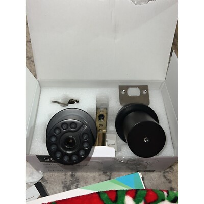 iulock Code Door Lock, Electronic Door Knob with Keypad and Key, Auto Lock, Wate