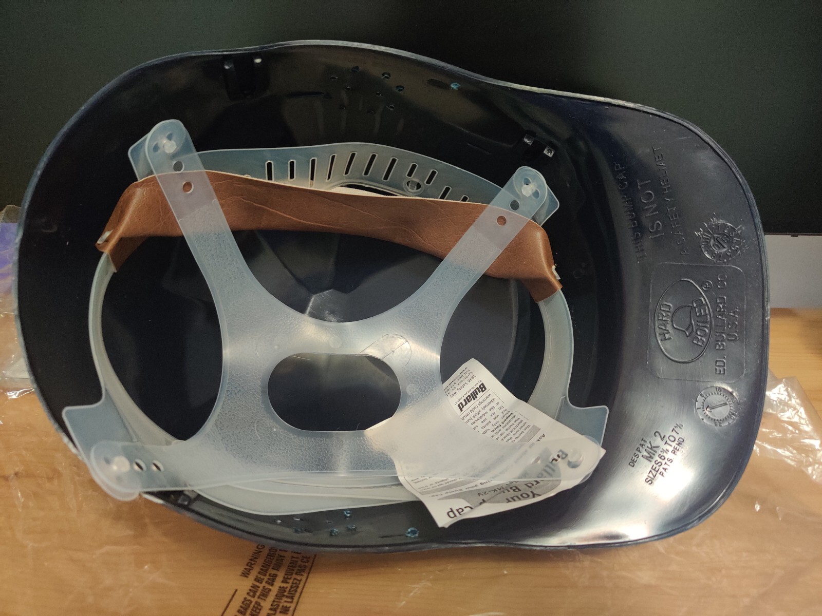 Vintage NAVY BLUE Ed Bullard MK 2 Hard Boiled "Bump Cap" Hard Hat W/ Liner USA