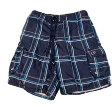 OP Cargo Swim Shorts Trunks Mens M Blue Plaid