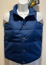 LL Bean Kids SMALL 8 Unisex Down Field Vest Collegiate Blue NWT