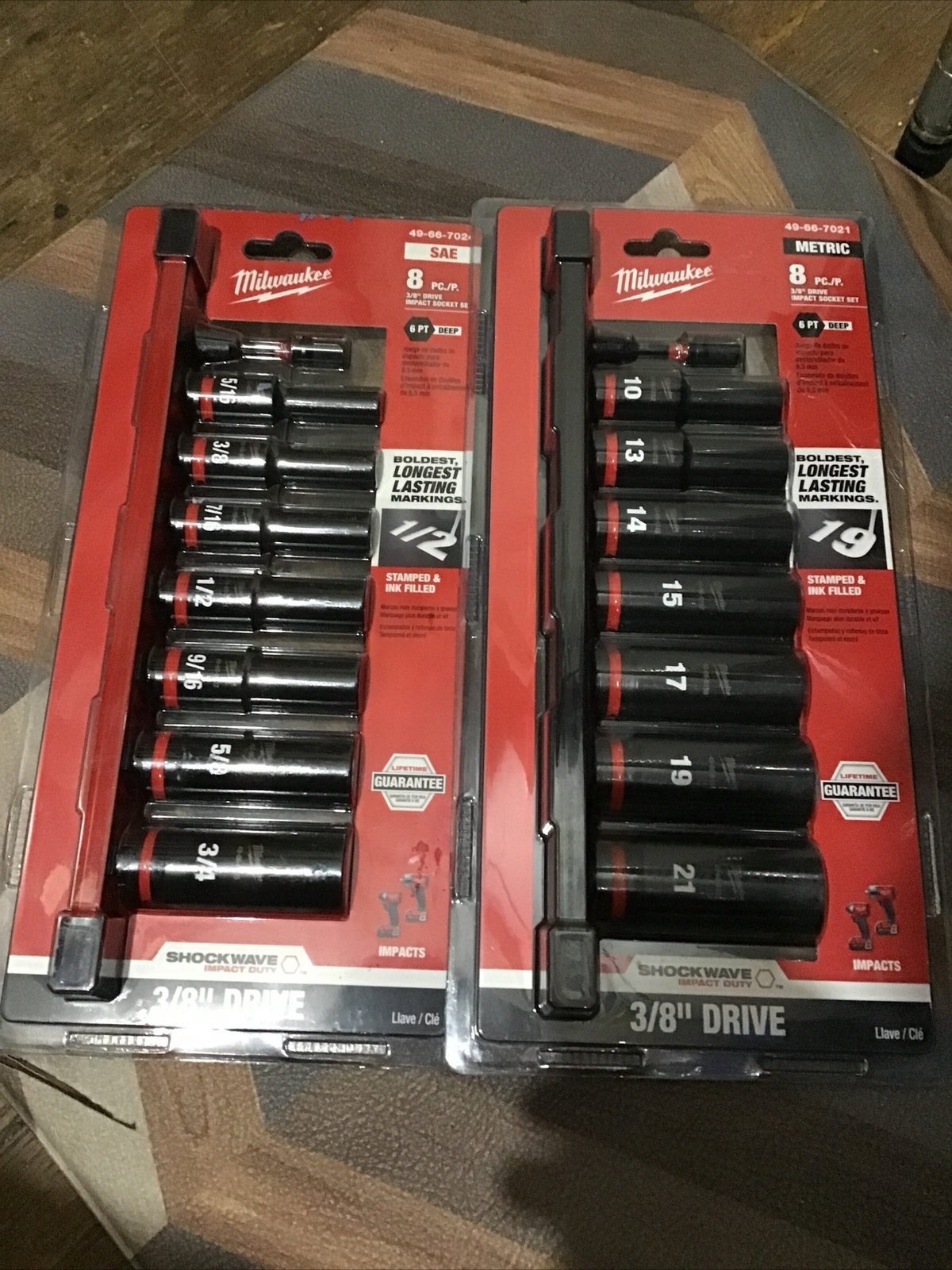 2 Milwaukee Shockwave 3/8” Drive Impact Socket Sets 49667024 & 49667021 New eBay