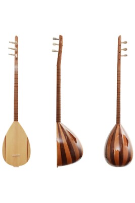 Turkish Short Neck Cura Handmade Mahogany Maple Cura (Small Baglama Saz) + Case