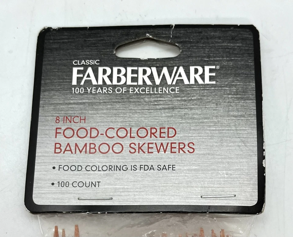 New & Sealed 8” Bamboo Skewers, Wooden Skewers Lot Of 100 Farberware - Image 2 of 4