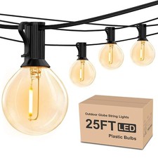 Outdoor String Lights 25ft, G40 Led Patio Lights with 13pcs Bulbs,Waterproof ...