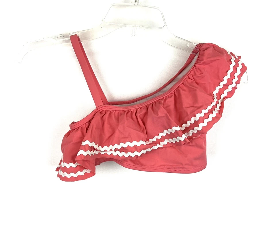 Janie And Jack 女孩单肩粉色比基尼两件套泳装套装 10 码 — 第 3/4 张图片