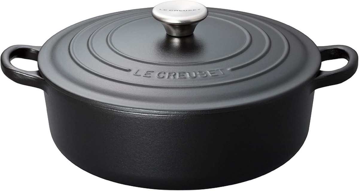 調理器具 LE CREUSET COCOTTE RONDE SUKIYAKI POT Le Creuset Cocotte Japonaise Matte Black 24cm 3.1L Sukiyaki Dutch