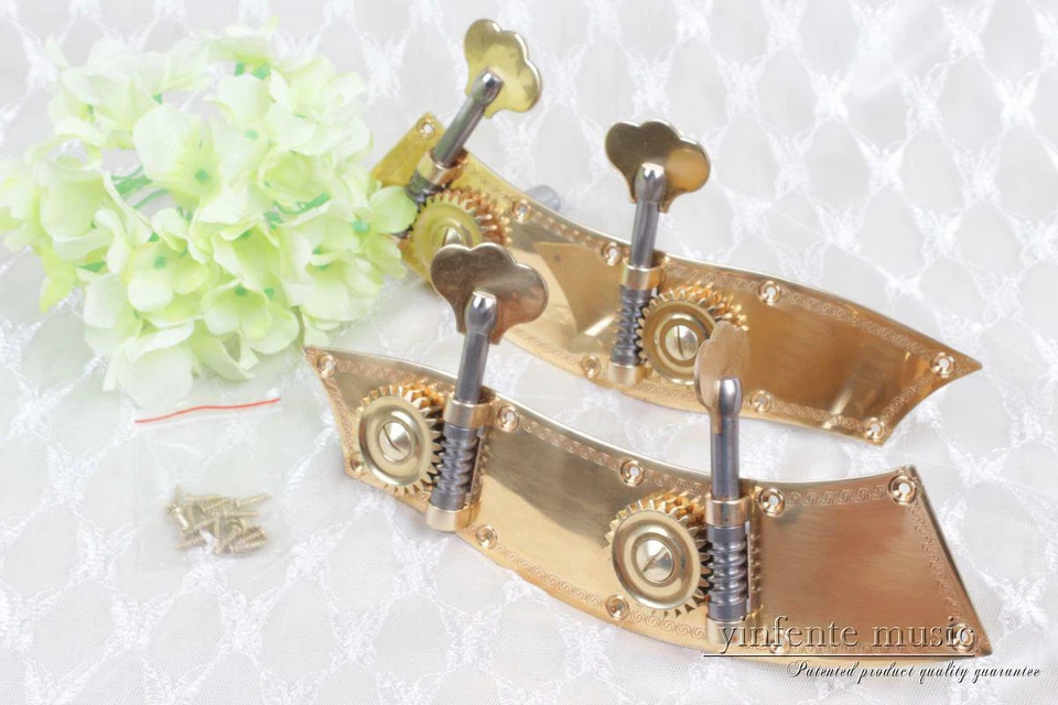 Advanced 3/4 4/4 Upright Double Bass Peg String Winder Peg Brass Tuners - Image 3 of 4