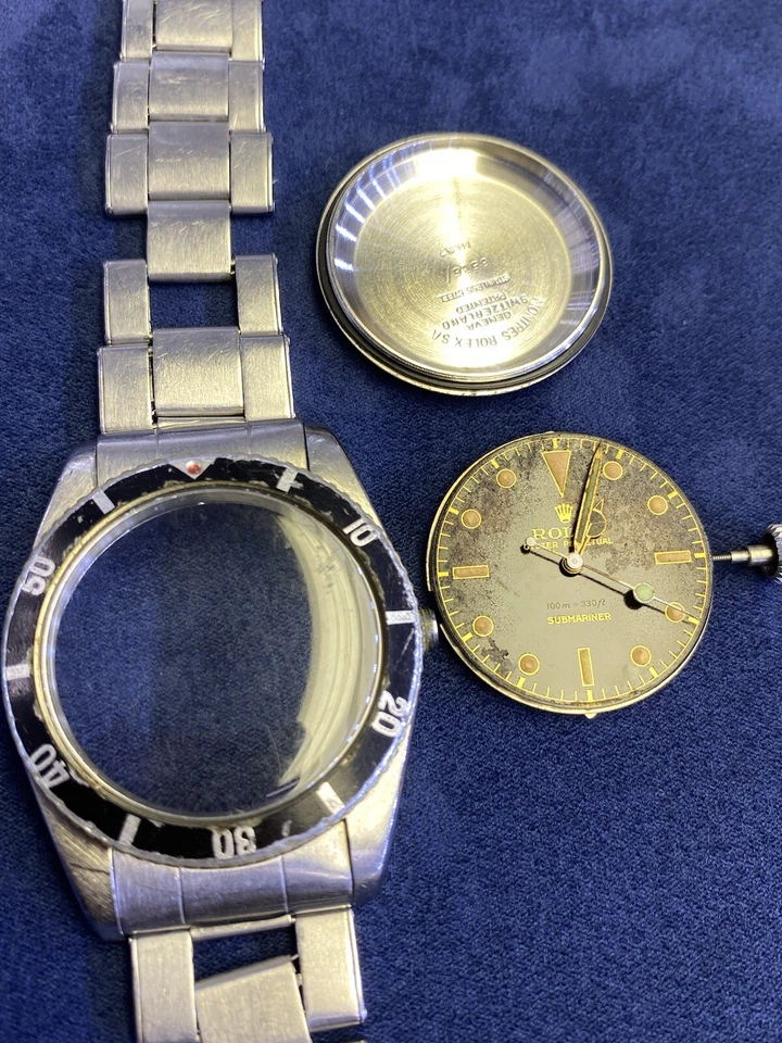 Reloj Rolex Submariner 1957 vintage 36 mm esfera negra dorada James Bond acero 6536-1 Foto 2 de 4