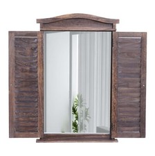 Esschert Design Spiegel Mit Fensterläden, Landhausstil