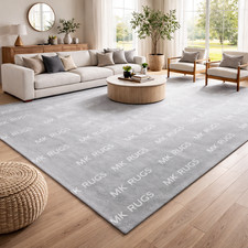 Hand Tufted Wool Area Rug Modern Solid Grey Large Carpet Living Room Bedroom Rug