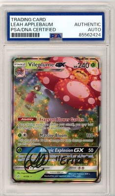 PSA Signed Leah Applebaum Pokemon Vileplume GX 4/236 Sm-Cosmic