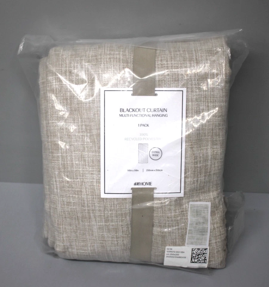 H&M - 1er-Pack Breiter Verdunkelungsvorhang Beige 250x250 cm Polyester 100% - Bild 2 von 3