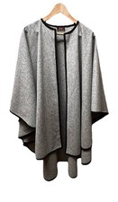 Gogo Folklore Olga Fisch Vintage Gray Wool Cape Poncho Wrap Unisex