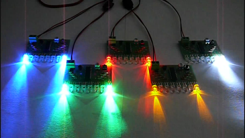 Knight Rider LED Chaser 8 Channel Light Sequencer 16 Programs 5mm LEDs ...