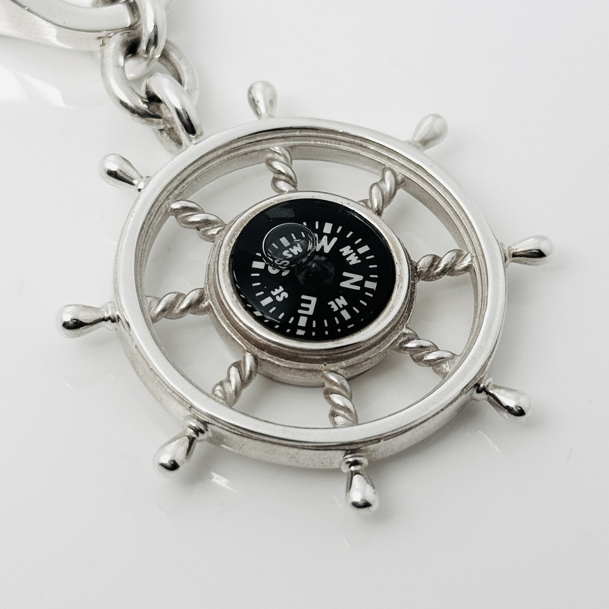 Tiffany & Co Compass Key Ring Keychain Nautical Ship Wheel Boat