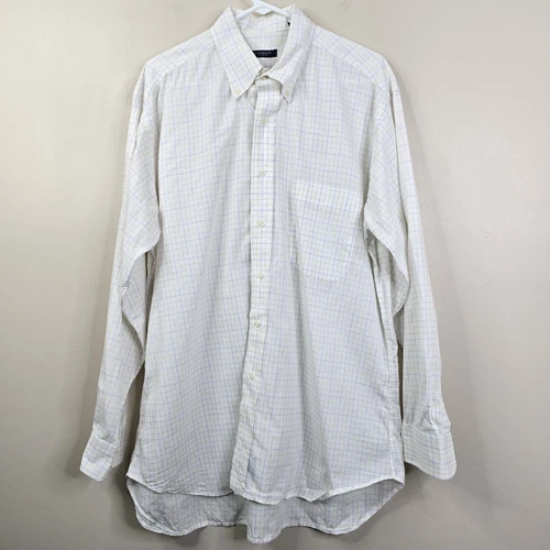 Camicia elegante Burberry London made in America LS stampa gingham con bottoni 16 5
