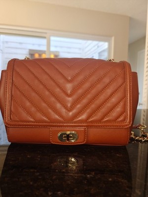 Talbots leather gold chain crossbody purse