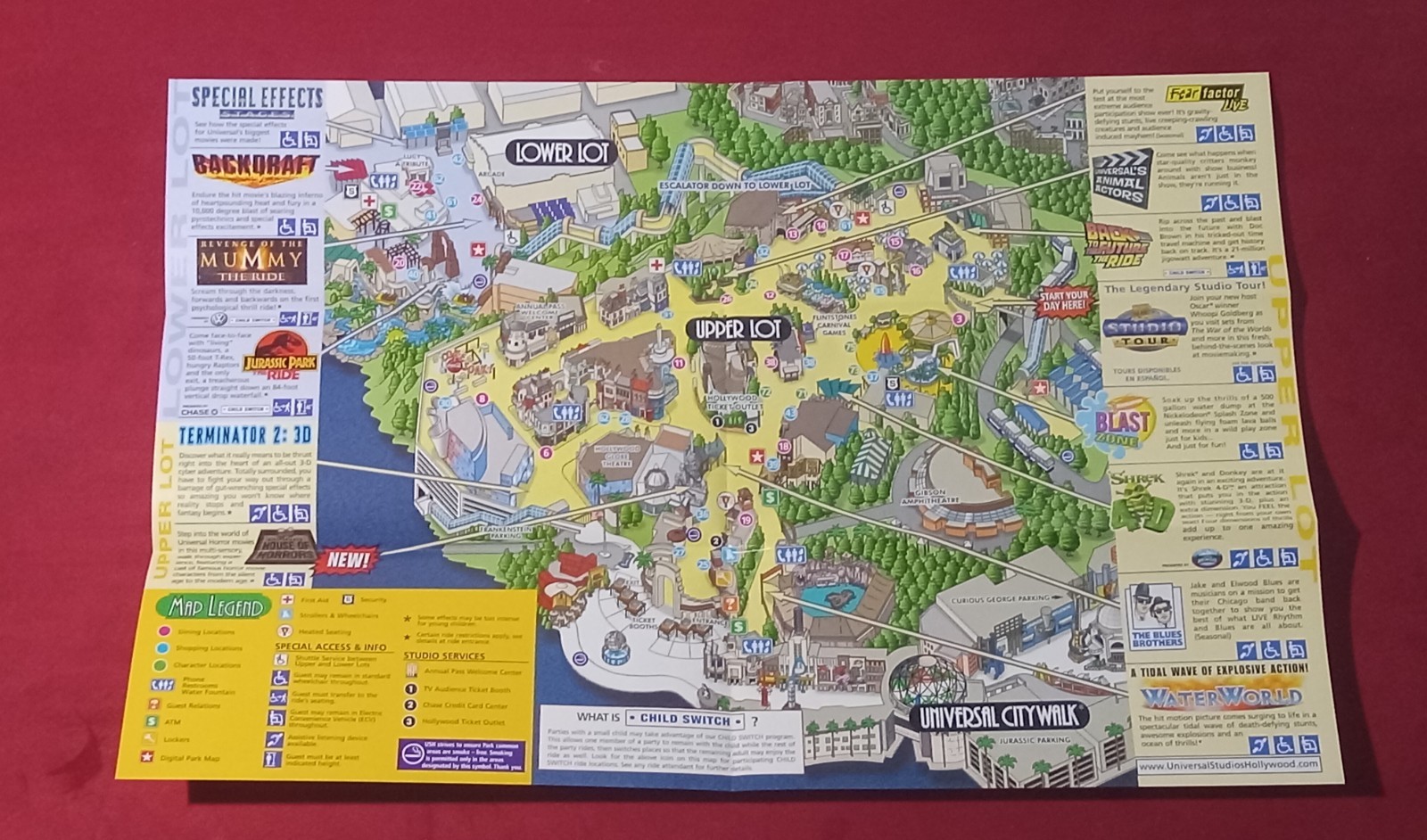 BACK TO THE FUTURE UNIVERSAL STUDIOS HOLLYWOOD POSTCARD MAP FINAL DAY 9/3/07