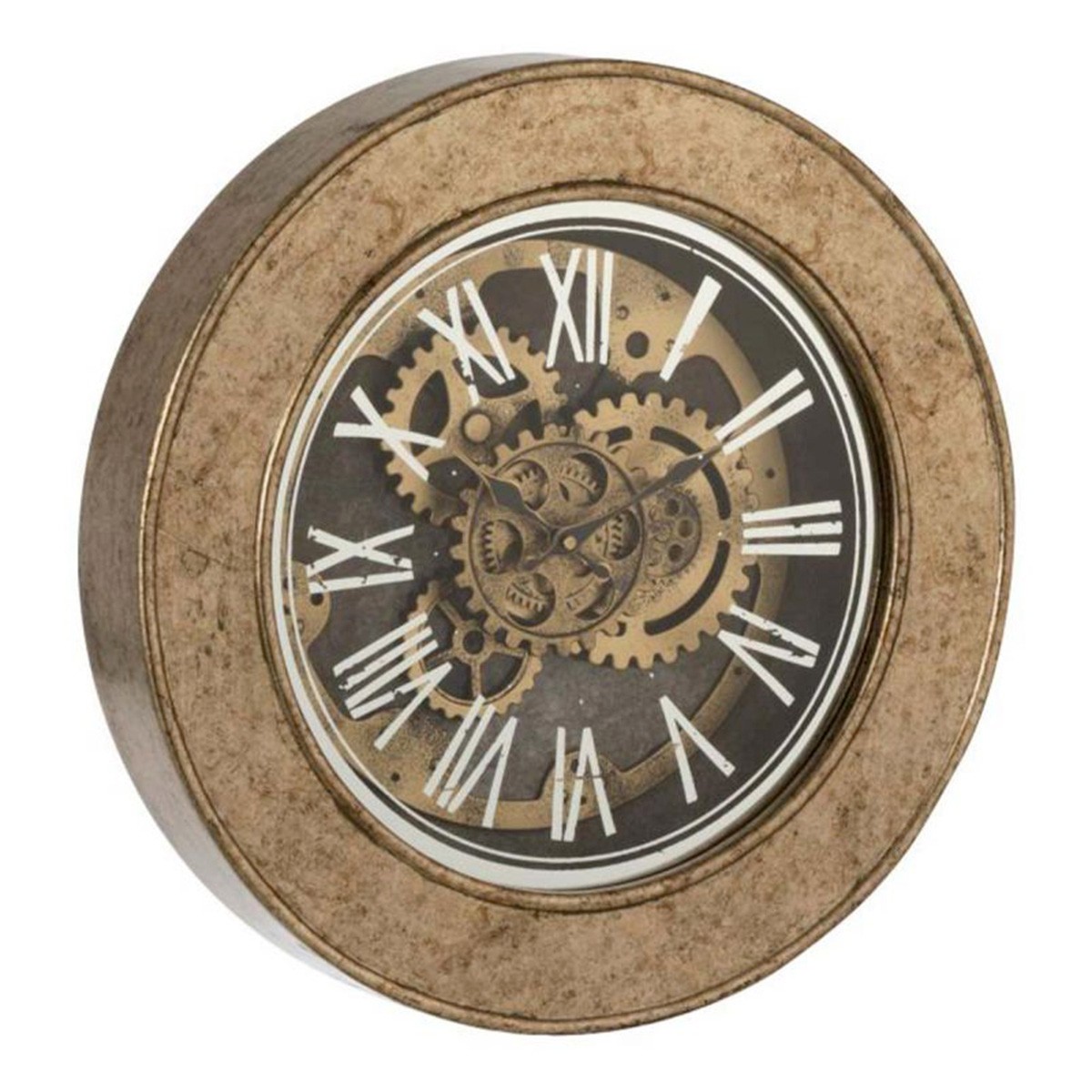 Horloge Murale Mécanisme Antique 50cm en bois naturel pour salon chic