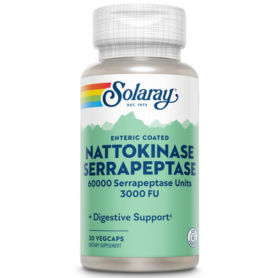 SOLARAY Nattokinase Serrapeptase, 30 VegCaps