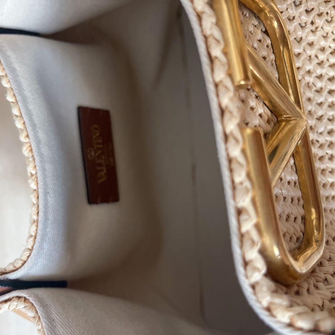 Valentino Garavani Rockstud Straw Tote 2Way Shoulder Bag Natural Brown thumbnail 16