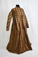 ANTIQUE DRESS BOLD CIVIL WAR ERA 1860's PAISLEY MORNING DRESS