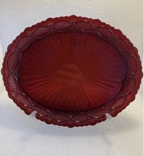 Plato Ovalado Avon Cape Cod Rojo Rubí Plato Ovalado para Servir 13.5" x 10.75" Usado en Excelente Condición