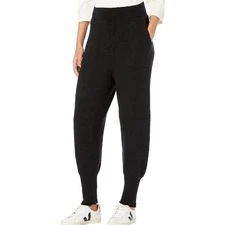 Free People C.O.Z.Y Jogger Pants Sweater Waffle Knit Sweatpants Black, Size XS