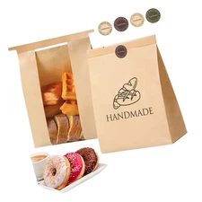 45 Pack Paper Bread Bags for Homemade Baking - Tin Tie Tab Lock Sourdough Bag...