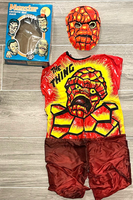 Vintage Marvel Fantastic Four THING Ben Cooper Halloween Costume as seen movie