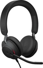 Jabra Evolve2 40 Wired Stereo Headset USB-C Noise Isolating Office Mic Black