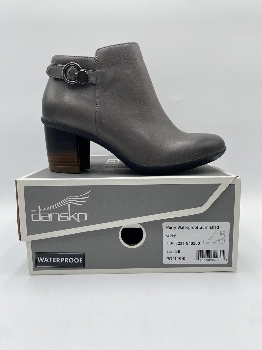 ② Dansko PERRY WATERPROOF BURNISHED Women's NEW Ankle Booties Grey