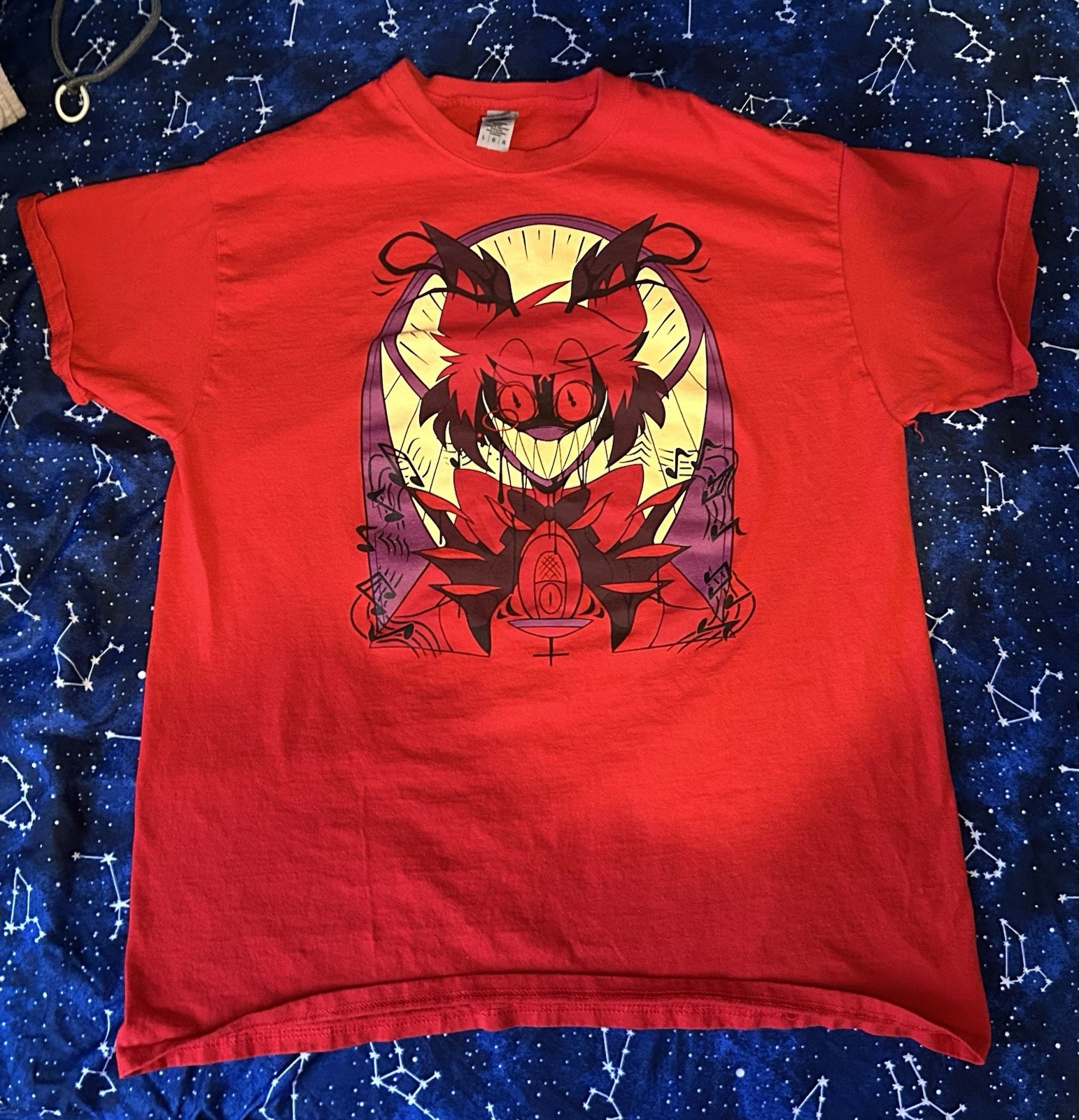 Alastor Unisex T-Shirt Hazbin Hotel Large Shark robot Official
