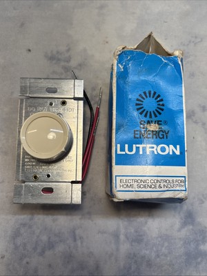 Lutron D-603P-IV  ~ 600Watt - 120V 3-Way Push On/Off Rotary Dimmer ~ Ivory ~ NIB