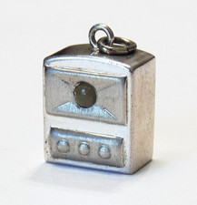 Vintage Sterling Silver STANHOPE TV TELEVISION Movies Bracelet Charm OLD RARE