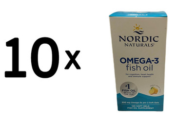 10 x Nordic Naturals Omega-3 Fish Oil, 690mg Lemon - 120 (249,99 EUR/kg)