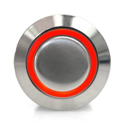 16mm Latching Billet Buttons with LED Red or Yellow Ring 