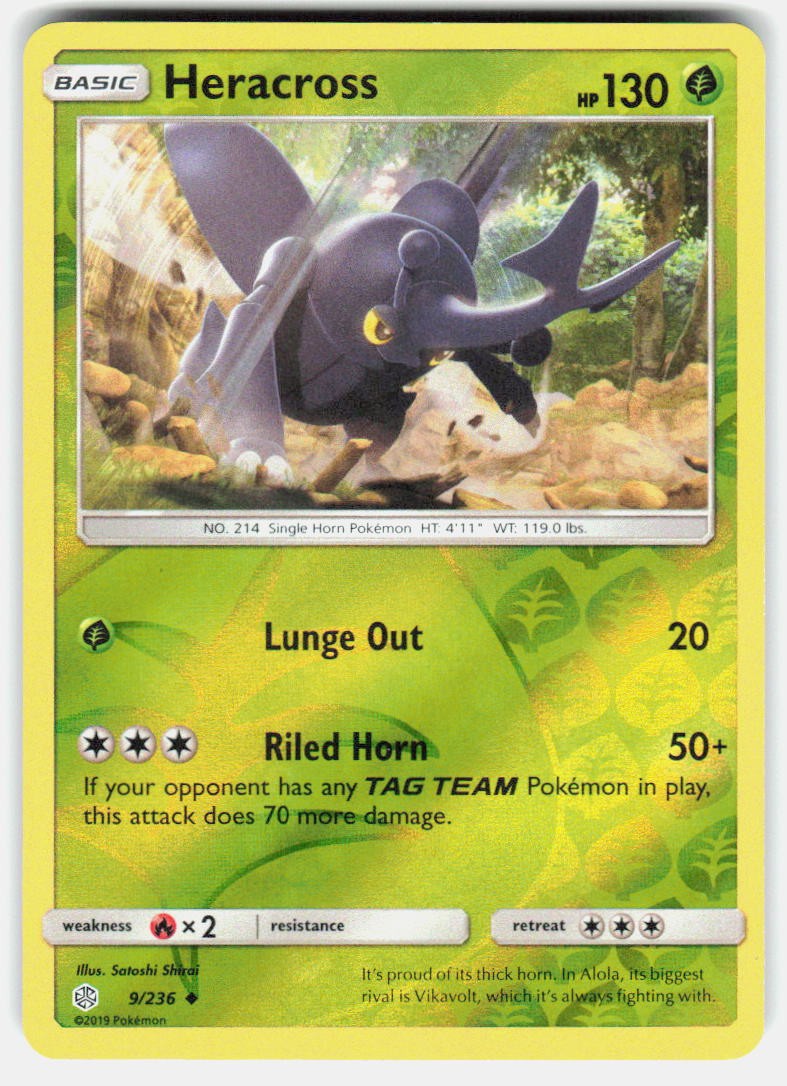 Heracross Reverse Holo Uncommon SM - Cosmic Eclipse 9/236 NM M078