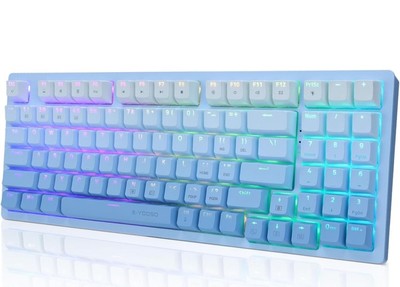 Wireless Mechanical Keyboard Bluetooth/2.4G/Wired 3 Modes with RGB Backlit, H...