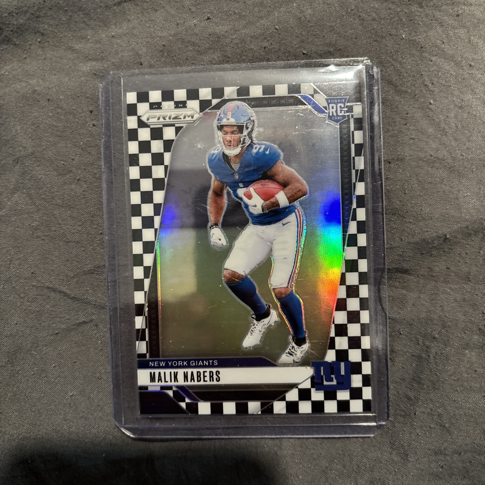 2024 Panini Prizm Malik Nabers Black And White Checkerboard RC #370 Giants SSP