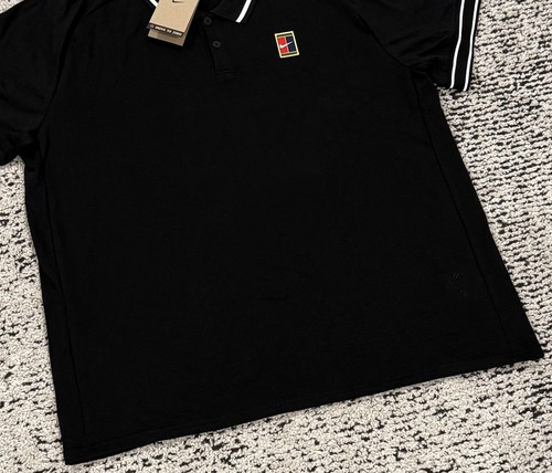 Camisa Polo Nike Court Heritage Tenis Malla Negra FQ2101-010 Para Hombre Talla XL NUEVA CON ETIQUETAS - Imagen 5 de 9
