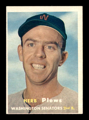 1957 Topps #169 Herb Plews RC VG/VGEX X3229262