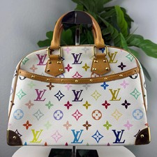 Louis Vuitton White Multicolor Monogram Trouville Bag Authentic Pre Owned