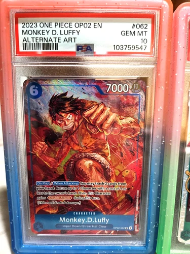 2023 One Piece Monkey D. Luffy OP02-062 Paramount War Alt Art SR PSA 10 English