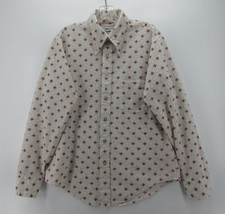 VINTAGE Van Heusen Shirt Men 16 1/2 White Cream 60s 70s Disco Mod Dagger Collar