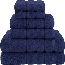 American Soft Linen Luxury 6 Piece Towel Set, 2 Bath Towels 2 Hand Towel 2 Washc