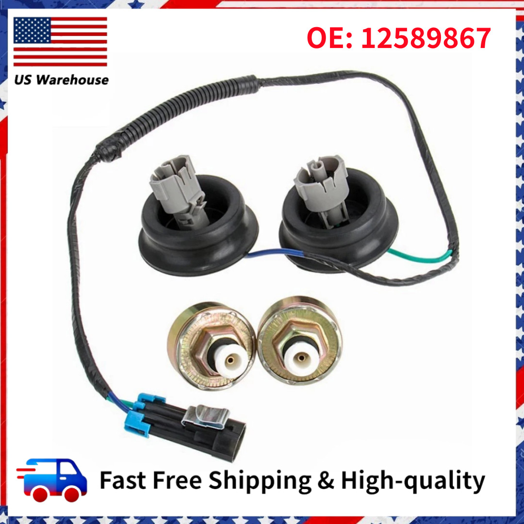 Knock Sensors w/ Harness Kit For 99-07 Chevy Silverado GMC Sierra LS 4.8L 5.3L