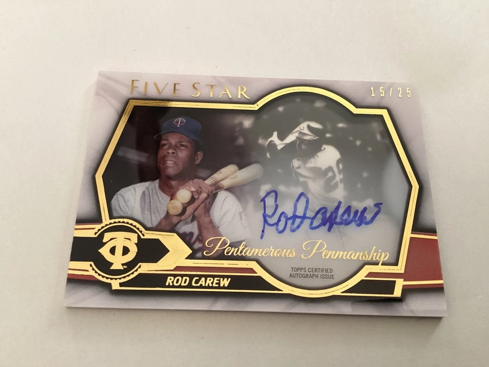 2021 Topps Five Star Pentamerous Signatures Rod Carew Auto /25 Twins, HOF - Image 2 of 4