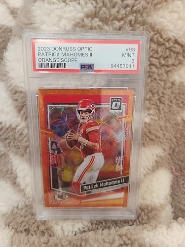 2023 Donruss Optic Patrick Mahomes II Orange Scope #93 PSA 9