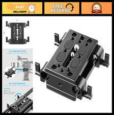 Camera Tripod Mounting Baseplate with 15mm Rod Clamp Rail Block for DSLR Video
